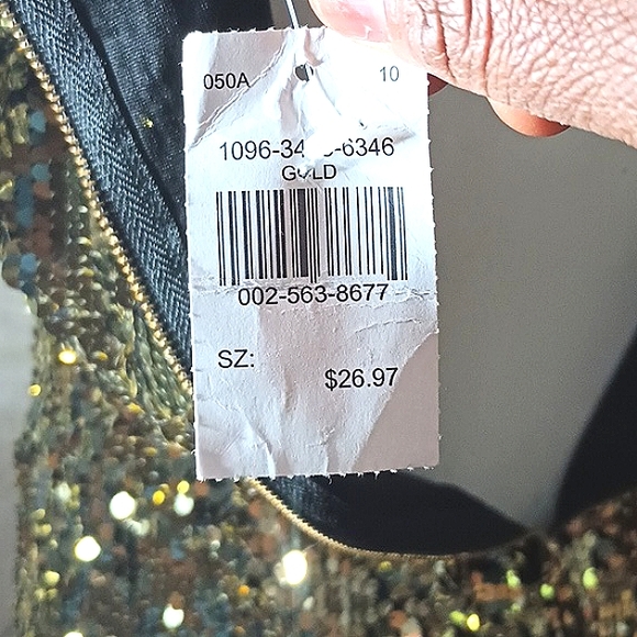 NWT Gold Sequin party Dress, size Medium - Picture 4 of 4